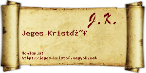 Jeges Kristóf névjegykártya