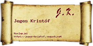 Jeges Kristóf névjegykártya