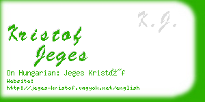 kristof jeges business card